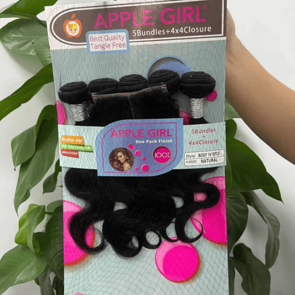 APPLE GIRL BRAZILIAN REMY BODY 14'' 6PCS