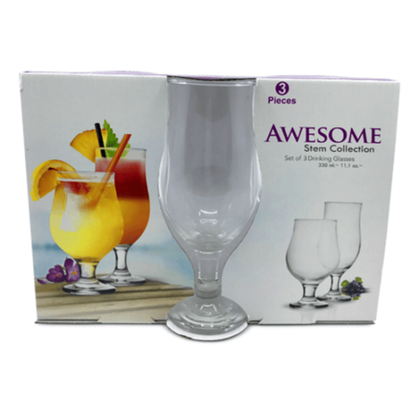 AWESOME STEM GLASS 270ML 3PCS