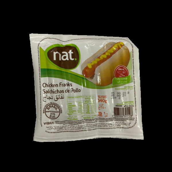 NAT CHICKEN FRANKS 340G