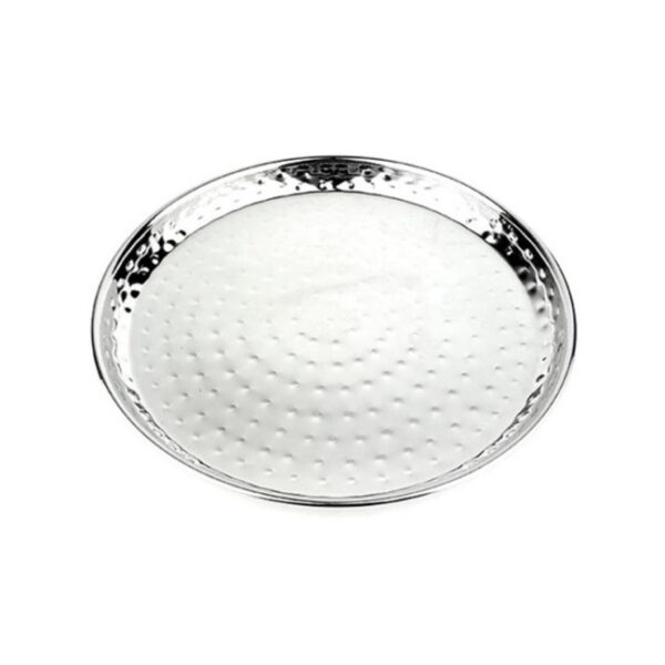 KING'S STAINLESS STEEL ROUND TRAY 25CM