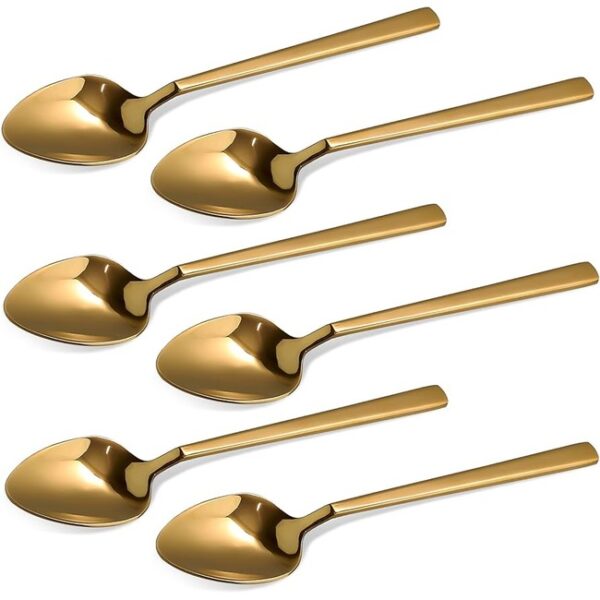 STAINLESS STEEL GOLD TEA SPOON 6PCS