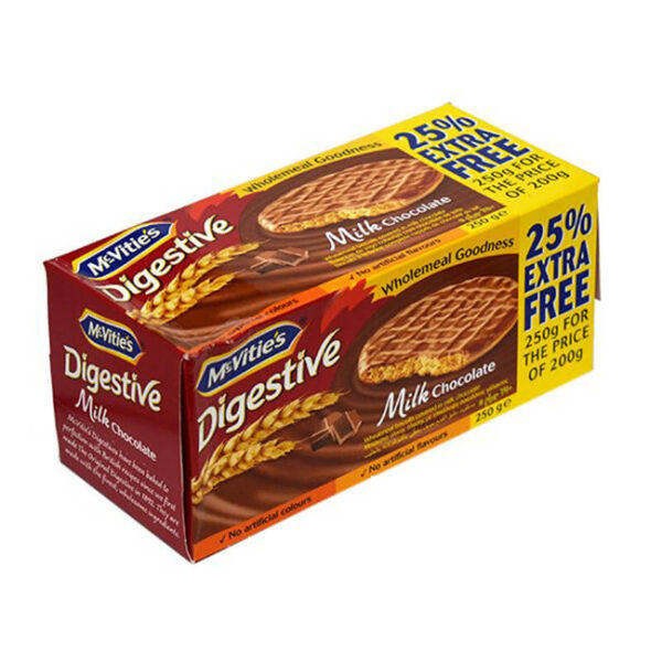 MCVITIES DIGESTIVE MILK CHOCO 250G